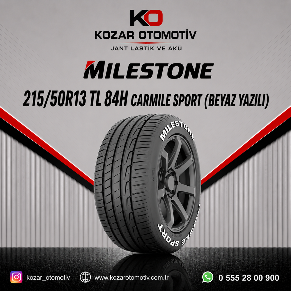Milestone 2155013 TL 84H CARMILE SPORT (BEYAZ YAZILI) DOT:2025